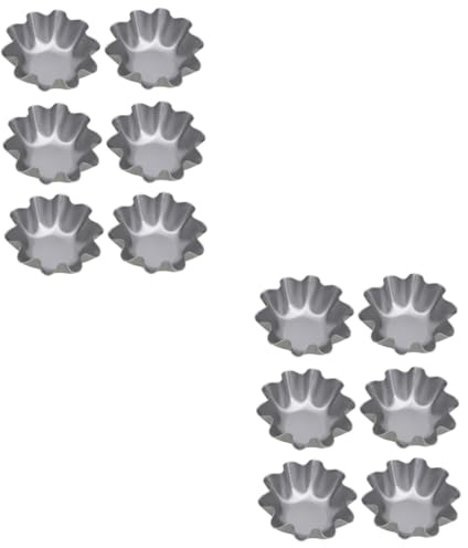 MAGICLULU 2sets Egg Tart Mold Non Tartlet Tins for Baking Ramekin Torte Molder Pot Bakeware Baking Cups Brioche Tins Pie Tins Cake Stencils Brioche Molds Baking Mold Mini Pan Aluminum 6pcs*2