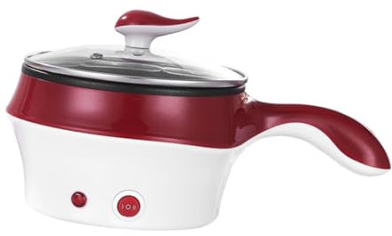 Alipis Mini Olla Multifuncional Acero Inoxidable Antiadherente Para Casa y Cocina Para Leche y Sopa Tapa Con Orificio Para Vapor Diseño Europeo Color Vino