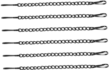 NUOBESTY 6 Stück Schwarze Metall Hängende Tür und Brandschutzschildketten 10cm Vielseitig für Glas und Türschilder Schnelle Montage ohne Werkzeug für Zuhause Büro