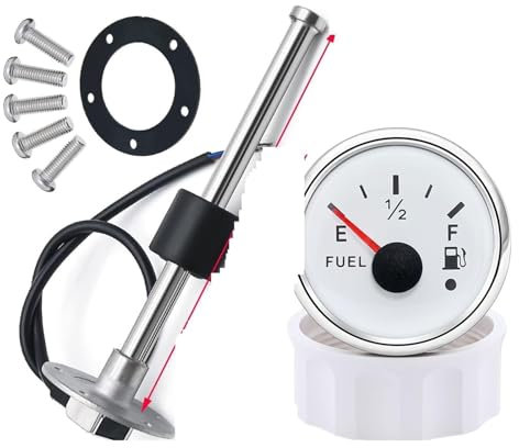 Medidor de Gasoil Deposito, Un sensor de nivel de combustible universal de 0~190 ohmios + indicador de nivel de combustible con alarma Indicador de nivel de tanque de combustible con retroiluminació