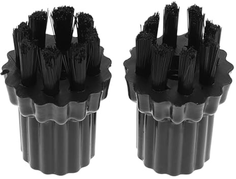 TOGEVAL Testine di Ricambio in Nylon per Scopa a Vapore 2 Pezzi Accessori per Pulitore a Vapore Setole Resistenti Compatibili Superfici Delicate e Angoli Difficili per Pulizia Profonda