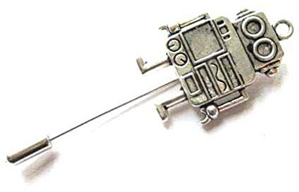 Miniblings Roboter Krawattennadel Anstecknadel Pin Anstecker Steampunk 4cm | Statement am Revers, montiert in Berlin, mit Herrenschmuck und Männerschmuck