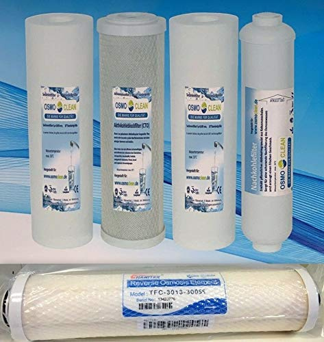 Filtersatz 5-stufige Umkehrosmose Filter/Osmoseanlage 10 Zoll + Sidestream Membrane 300 GPD Osmoclean