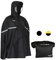 AWHA wasserdichter Fahrradponcho gelb – Kapuze mit Sichtfenster/Reflektor/Damen und Herren/Regenponcho Fahrrad, schwarz, S/M