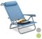 Relaxdays Chaise Pliante Jardin Chaise Pliable Plage Ajustable Appui-tête accoudoirs réglables 120 kg, Bleu