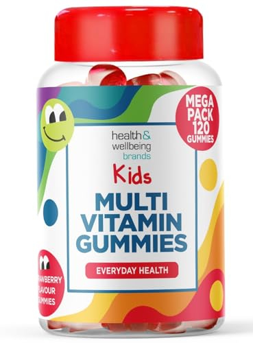 Kids Multivitamin 120 Gummies | Strawberry Flavour| Essentaial Vitamins & Minerals Including Vitamins A, C, B6, B12, D3 and E