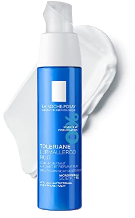 La Roche-Posay, Toleriane Dermallergo Nuit, Crème de Nuit Hydratante, Apaise & Répare, Enrichie en Sphingobioma et Vitamine B6, Pour Tous Types de Peau, 40 ml