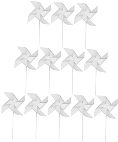 Toyvian 12pcs Yard Gardern Pinwheel Art Painting Childrens Craft Color Work Educational DIY Papers Graffiti Boys Activity Paper Toddler Decor Handmade Paint Garden for Crafts Home