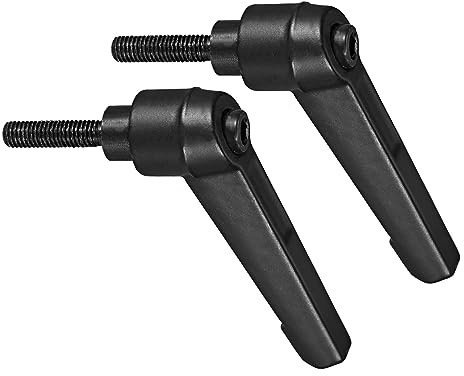 CoCud Klemmhebel Griffe M5 x 16mm Stecker Gewinde Einstellbar Schnellspanner Verriegelung Drehend Bolzen Knöpfe Schwarz - (Verwendung: für Drehmaschinen) 2Stk