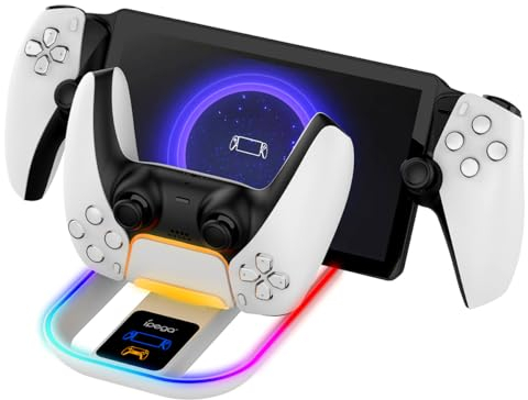 Ladestation für Sony PlayStation Portal Handheld Spielekonsole, Ladestation für PS5 Controller Ladegerät Ladestation mit Typ-C-Anschluss für PS-Portal-Zubehör, Weiß