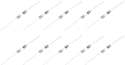QUARKZMAN 10pcs Tubos de Vidrio Fusibles Axiales con Cable de Pb 5x20mm 5A 250V para Reemplazar o Reparar Muchos Electrónicos del Hogar (F5A)