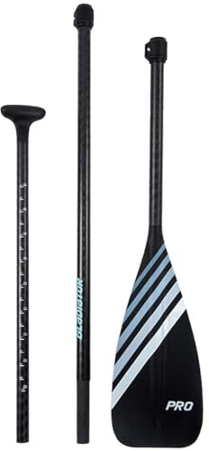 Generisch Pro Hybrid SUP Paddel Modell 2024 – schwarz I Leichtes Carbon Fiberglas Paddel, 3-teilig I Allround/Touring I Optimale Kraftübertragung I Günstiger Preis durch Direktimport