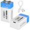 9V wiederaufladbare Lithium-Batterien, 1300mAh 6F22-Batterien mit hoher Kapazität für Rauchmelder, Metalldetektoren, Mikrofone und mehr（2 Pack ）