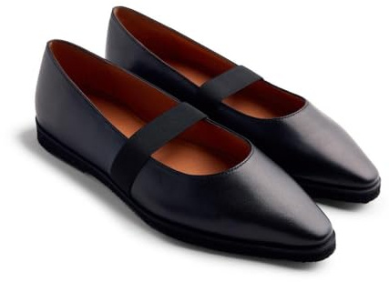 Gioseppo Bailarina de Piel Modelo Lonsdale Color Negro, Talla 39