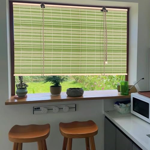 XDAPILMER Persiane in bambù, Tapparelle Avvolgibili Filtranti, Schermature Parasole/Isolamento Termico in bambù for La Privacy, Veneziane Personalizzate Senza Bordo in Tessuto(W1.2xH2m)