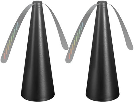 Vapore per mosche, per tenere lontano mosche e insetti dal cibo, per il tavolo e la terrazza, ali morbide e portatili, funzionamento a batteria (2 pezzi) nere