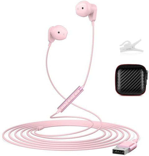 ACANDYA Cuffie USB con Microfono per PC Laptop, Gaming Cuffie con Filo Stereo Hifi Semi in Ear con Controller Volume per Portatile/Mac/Chrome/Ps5/Skype/Zoom