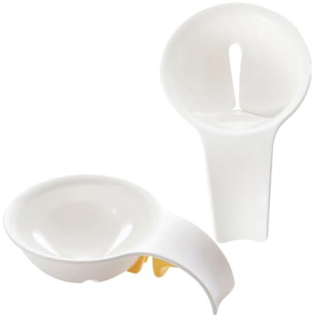 Holibanna 2pcs Egg Yolk White Separator and Strainer Reusable Egg Yolk Separator Tool for Kitchen Baking White