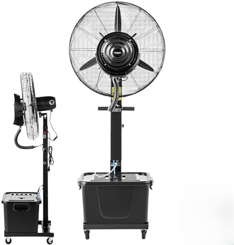 Patio Cooling Oscillating Misting Fan, Industrial Floor Misting Fan With 42L Tank, Portable Water Standing Fans 4 Casters, Waterproof Outdoor Fans Misters 3-Speed(55cm/22in)