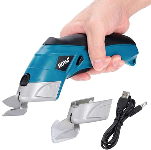 Cordless Electric Scissors,3.7V Fabric Cutter,Equipped with 2 Blades and 1 Charging line,Electric Cardboard Cutter for Fabrics,Cardboard,Carpets