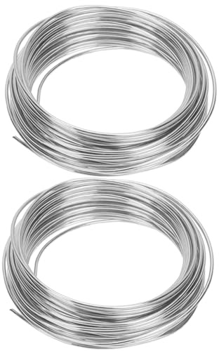 Gadpiparty 2 Stück Flexibler Aluminiumdraht 1mm Durchmesser 10m Länge Silberfarbener Draht zum Basteln und Bildhauerwerkzeuge für Handgefertigte Figuren und Skulpturen