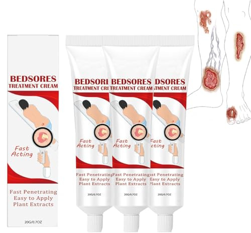 Pressure Sore Treatment Cream, Pressure Sore Wound Care Cream, Moisturising Lotion with Healing Support, Skin Repair Cream, Moisturising Balm with Gentle (3 Pieces)