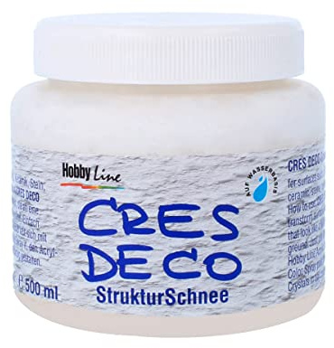 KREUL 49553 - Cres Deco, 500 ml in weiß, Strukturschnee auf Wasserbasis, für Untergründe wie Terrakotta, Keramik, Stein, Karton, und Leinwand
