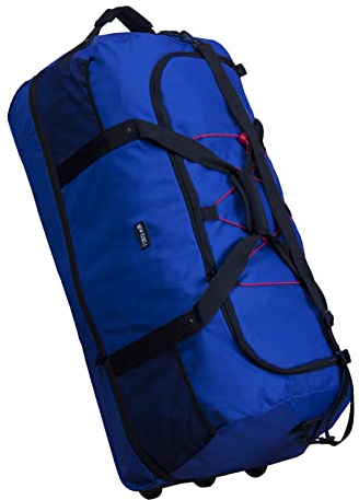 3 Rollen - Reisetasche - Sporttasche - Freizeittasche - nur 1,4 kg - Dehnfalte - 80cm - Volumen bis 140 Liter! - 4 Farben (blau)