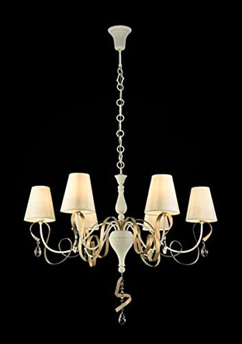 Casa Padrino Barock Kristall Decken Kronleuchter Weiß 87 x H 65 cm Antik Stil - Möbel Lüster Leuchter Hängeleuchte Hängelampe