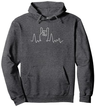 Herzschlag Pommesgabel Heavy Metal Metaller Musik Geschenk Pullover Hoodie