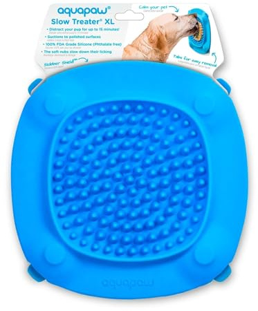 Aquapaw Tappetino da leccare Premium XL con Ventose | Must Have per Cani - Tappetino Antiscivolo per Alimentazione lenta per Alimenti | Tampone da leccare - Blu