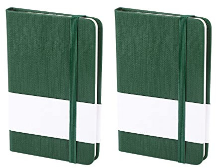 Notizbuch 2 Stück A7 Mini Notizblock mit Gummiband Hardcover Linierte Seiten Notizheft Büro Schule Schreibblock Schreibheft Tragbares Memo Notepad Ideenbuch Schüler Studenten Taschen-Notizbuch