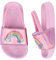 Youecci Ciabatte da Spiaggia per Bambini Pantofole da Bagno per Ragazzi Ragazze Scarpe da Piscina Estive da Spiaggia Sandali Unisex per Interni All'aperto Arcobaleno Rosa 30 EU