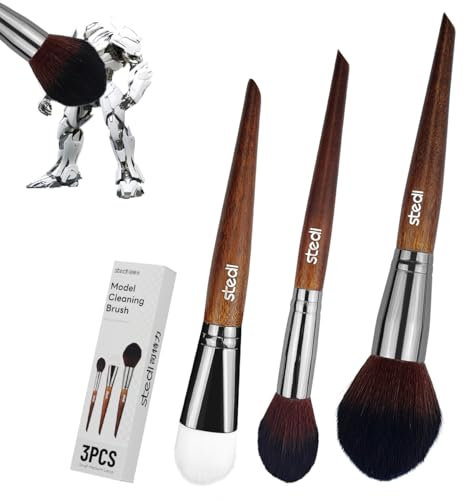 stedi Kit de Brosses de Nettoyage pour ModéLisme, 2 Brosses Souples Et 1 Brosse Rigide Pinceau Maquette pour Statues, Gundam, Artisanat Militaire