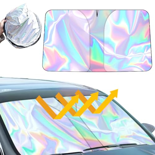 145x80cm Parasol para Parabrisas de Coche,Protector Solar Coche Parabrisas,Parasoles para Protección Frente Al Calor Y Los Rayos UV,Parasol Delantero Coche Plegable,Apto a la mayoría de Coches y SUV