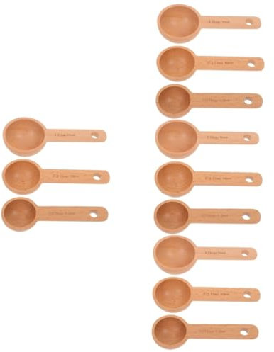 Amosfun 12pcs Measuring Spoons Spoons for Beans Spices Tea Salt Sugar for Home Use