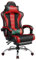 Yaheetech Gaming Chair for Adults, Ergonomic Video Game Chair with Massage Lumbar Support and Footrest Swivel, Height Adjustable Reclining Computer Racing Gamer Chair with Headrest - Black/Red
