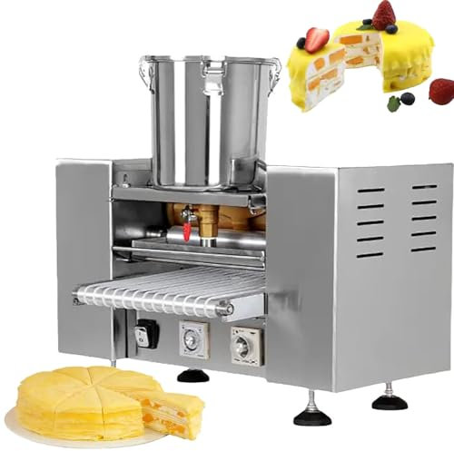 YANGYMM MáQuina Comercial AutomáTica para Hacer Crepes, MáQuina para Hacer Crepes con CáScara Huevo, Eficiencia ProduccióN: 100-300 Piezas/H, Velocidad Ajustable Hacer Pasteles, para Cocina,10in