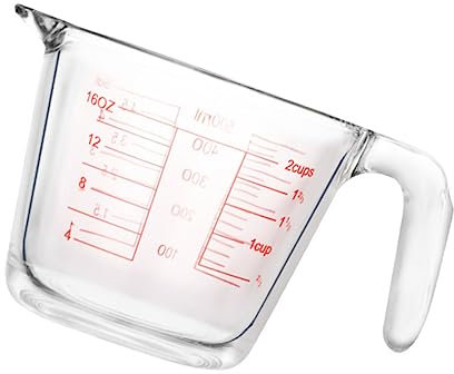 LAPYAPPE Meßbecher Mit Aus Dickem Glas Großes Volumen Für Back Und Küchenbedarf Zum Messen Von Milch Honig Und Saucen Vielseitig Einsetzbar Gastronomie Und Haushalt