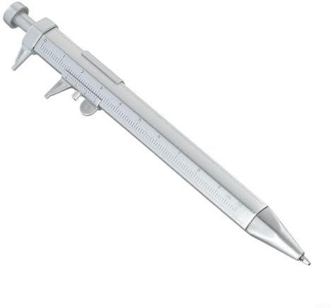 Gdfnmogo - Penna multifunzione a corsoio da 0,5 mm, con inchiostro gel, strumento di scrittura con scala di misurazione per ufficio, scuola, artigianato e progetti fai da te, corpo in plastica, blu o