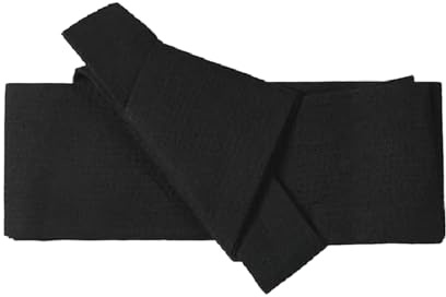 kowaku Cintura Kimono Obi da Uomo, 300 cm, Comoda Cintura Giapponese Yukata con Cordino di Legatura, Nero