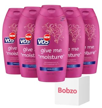 Bobzo V05 Give Me Moisture Shampoo for Dry & Damaged Hair – Deep Hydrating Shampoo with Essential Oils – 400ml (Pack of 6)