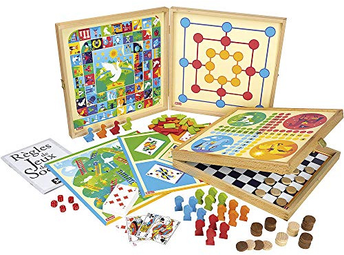 JeuJura 8120 – Coffret de Klassiker Spiel 80, Regeln – Spielsteine Holz