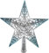 Amosfun Star Christmas Tree Topper Hollowed-out Silver Christmas Tree Top Xmas Tree Topper Ornaments for Holiday Party Decor (Silvery Blue)