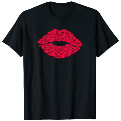 Hot Pink Lip Kisses Neon Red 80er Jahre Lippenstift Party T-Shirt T-Shirt