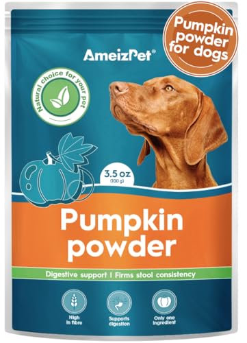 AmeizPet Pumpkin Powder For Dogs, To Create Pumpkin Puree, Fibre For Dogs Firm Stool, 100% Pumpkins Pulp Powder For Good Bowel Activity For Dog, Canned Pumpkins Alternative, 100g (3.5 Oz.)