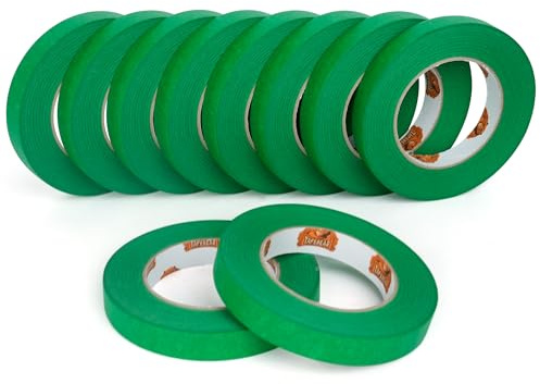 TAPEBEAR Cinta de Enmascarar Verde 18mm x 55m, Cinta de Pintor