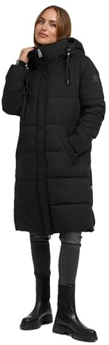 Navahoo Damen Winterjacke (S-3XL) - abnehmbare Kapuze, Wasserabweisend, teils mit Fleece, seitliche Gehschlitze, Steppjacke, Warme Jacke Frauen - N028