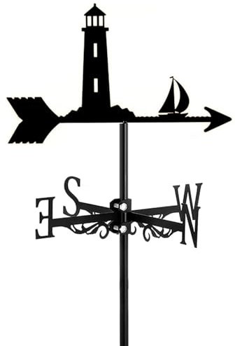 Wetterfahne mit Boot oder Schiff, Metallsilhouette, Ornament zur Dachmontage für Gartenzaun und Schuppen, Bauernhofszene im Freien, Hof- und Terrassendekoration, Windrichtungsanzeiger, Schaluppe und