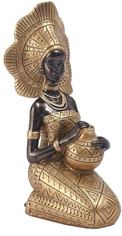 Fuwraixis Estatuas de Arte Africano, Escultura Tribal Femenina Creativa, Artesanía Vintage en Resina, Decoración de oficinas en casa, Colección Regalos Decorativos